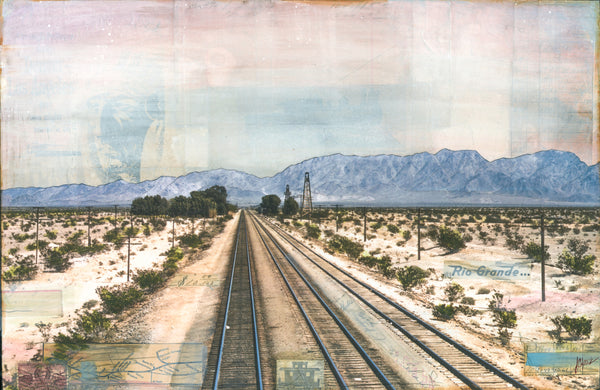 1930s Desert Tracks, 12" x 16"