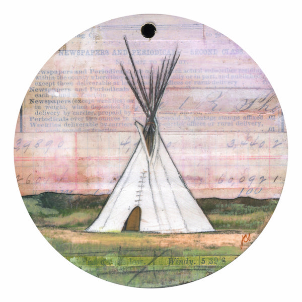 Plains Tipi Ornament/Wall Art, 4"