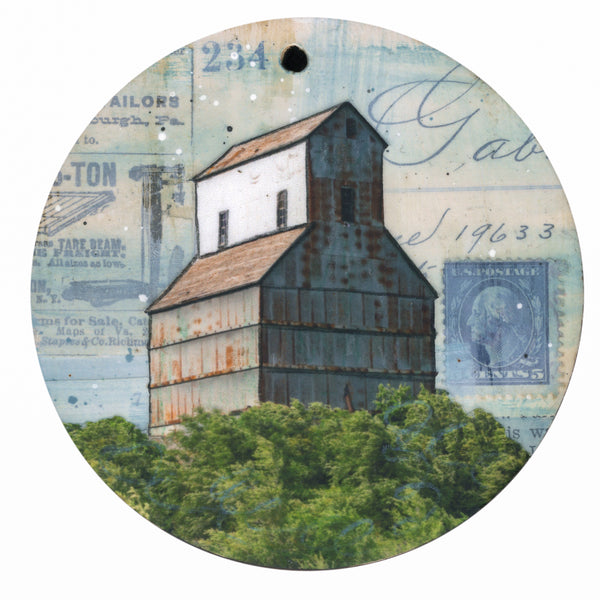 Grain Elevator Ornament/Wall Art, 4"
