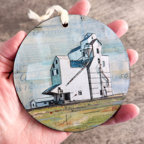Grain Elevator Ornament/Wall Art, 4"