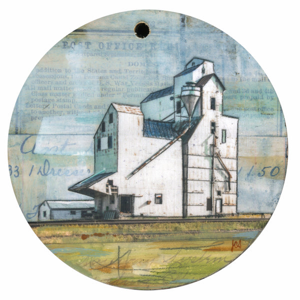Grain Elevator Ornament/Wall Art, 4"