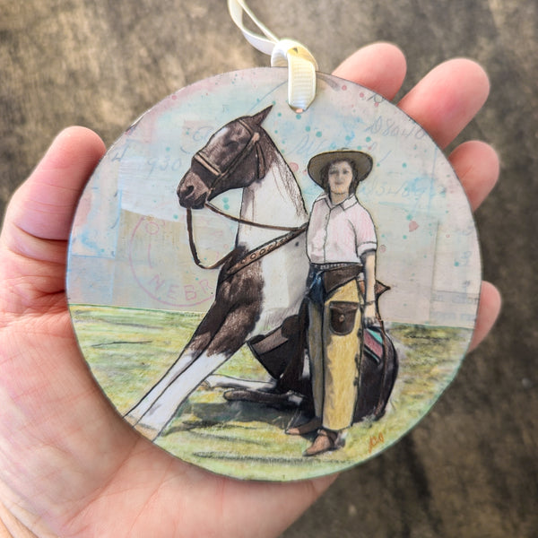 Cowgirl Ornament/Wall Art, 4"