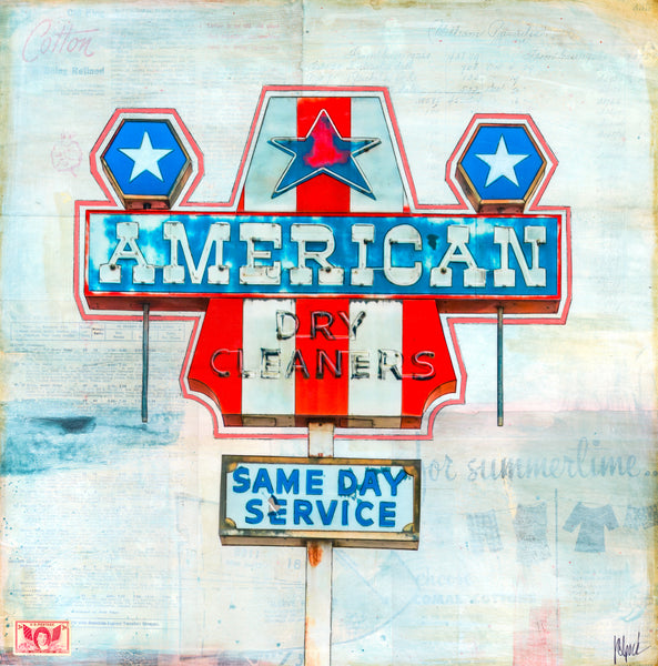 American Dry Cleaners, 18" x 18"