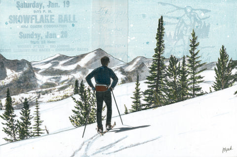 Bluebird Ski Day, 9" x 6"