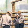 Corral Rails and Cowboy Tales, 20" x 20" Framed