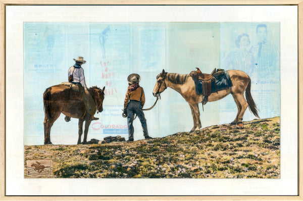 Couples Trail Ride, 12" x 18" Framed
