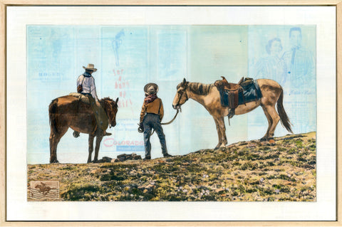 Couples Trail Ride, 12" x 18" Framed