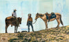 Couples Trail Ride, 12" x 18" Framed
