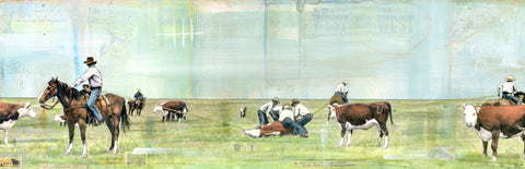 Drawn Tight. 12" x 36" Framed
