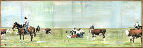 Drawn Tight. 12" x 36" Framed