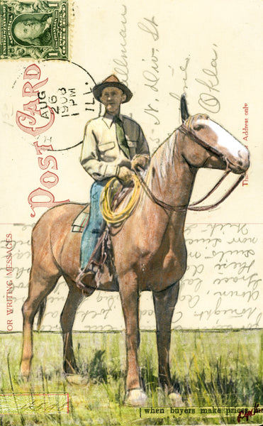 Cowboy Harry, 4" x 6" framed to 5x7