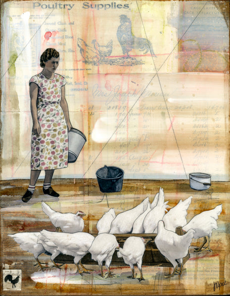 Morning Chores, 14" x 11"