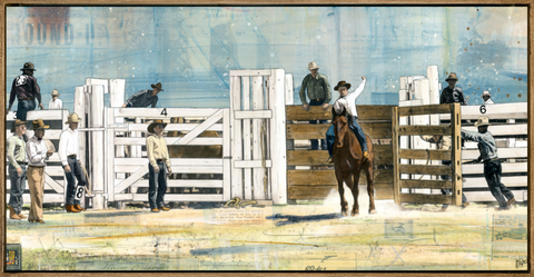Outta the Chute, 12" x 24" Framed