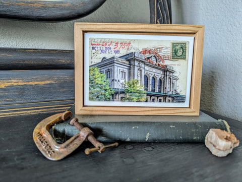 Union Station Postcard, 4" x 6" framed to 5x7