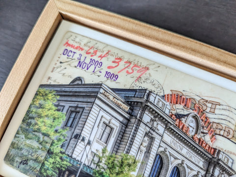 Union Station Postcard, 4" x 6" framed to 5x7