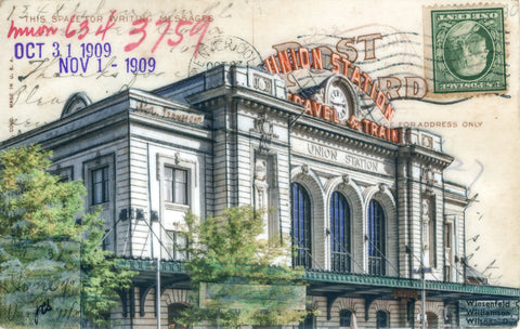 Union Station Postcard, 4" x 6" framed to 5x7
