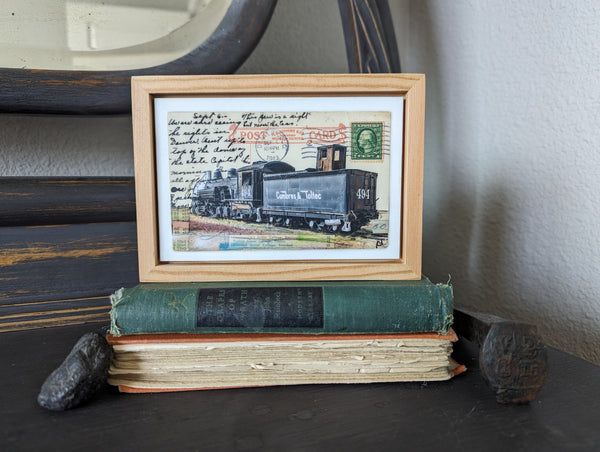 Steam Loco Postcard, 4" x 6" framed to 5x7