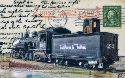 Steam Loco Postcard, 4" x 6" framed to 5x7