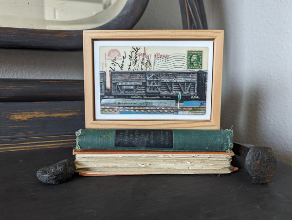 Ol' Boxcar Postcard, 4" x 6" framed to 5x7