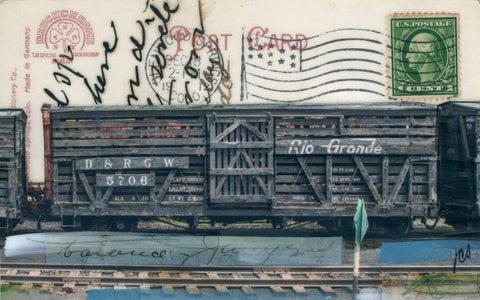 Ol' Boxcar Postcard, 4" x 6" framed to 5x7