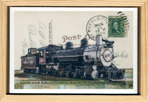 Ol' steam Postcard, 4" x 6" framed to 5x7