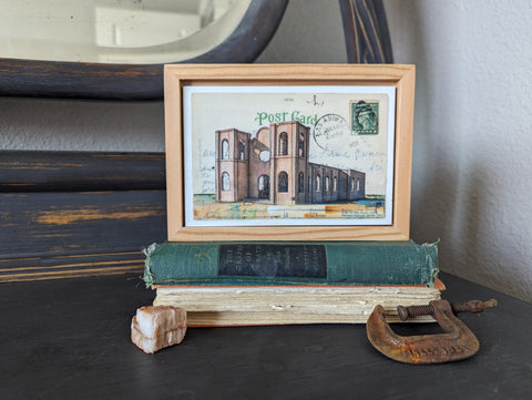 Shell of a Church Postcard, 4" x 6" framed to 5x7