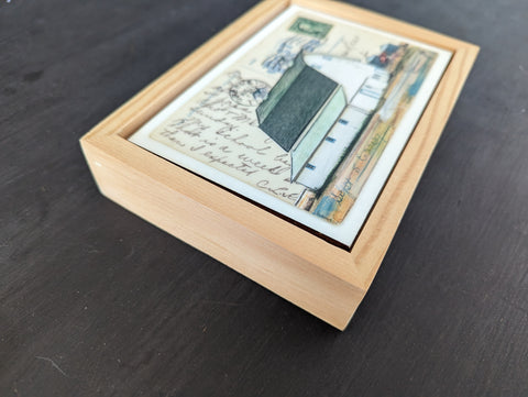 White Barn Postcard, 4" x 6" framed to 5x7