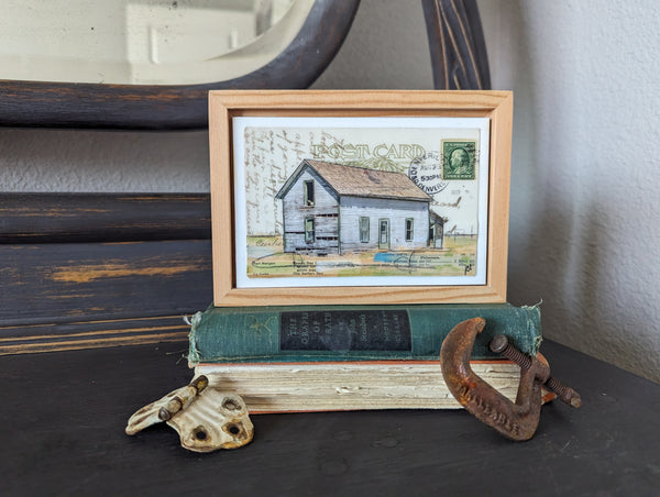 Vacant House Postcard, 4" x 6" framed to 5x7