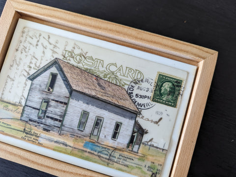 Vacant House Postcard, 4" x 6" framed to 5x7