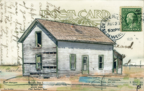 Vacant House Postcard, 4" x 6" framed to 5x7