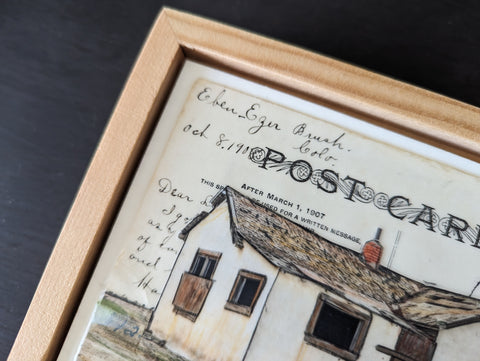 Boarded up Postcard, 4" x 6" framed to 5x7