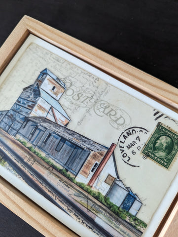 Rusted Grain Postcard, 4" x 6" framed to 5x7