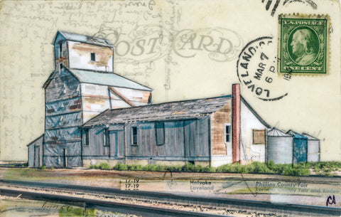 Rusted Grain Postcard, 4" x 6" framed to 5x7