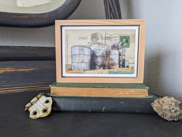 Bins Plus Postcard, 4" x 6" framed to 5x7