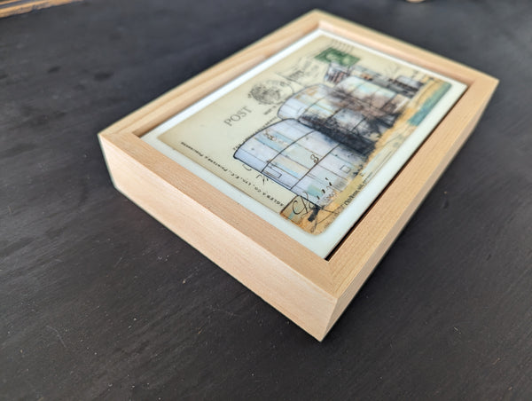 Bins Plus Postcard, 4" x 6" framed to 5x7
