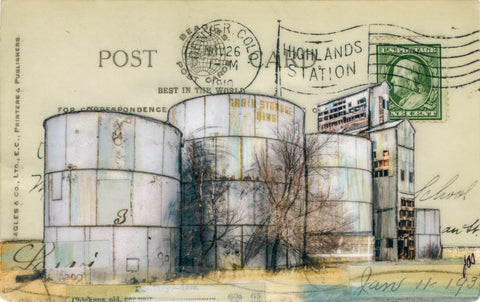 Bins Plus Postcard, 4" x 6" framed to 5x7