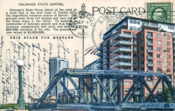 Postcards of Colorado #6, 4" x 6" framed to 5x7