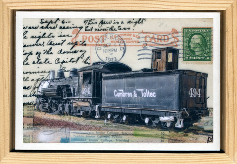 Steam Loco Postcard, 4" x 6" framed to 5x7