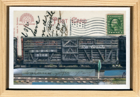 Ol' Boxcar Postcard, 4" x 6" framed to 5x7