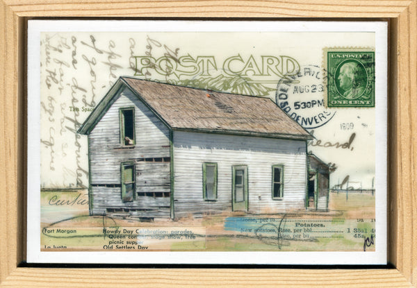 Vacant House Postcard, 4" x 6" framed to 5x7