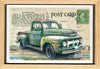 Green Truck Postcard, 4" x 6" framed to 5x7