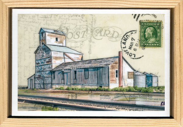 Rusted Grain Postcard, 4" x 6" framed to 5x7