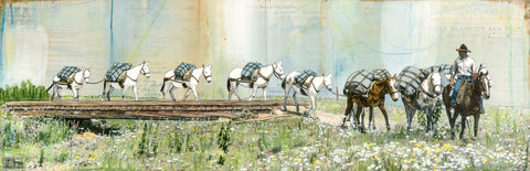 Pack Mentality, 12" x 36" Framed