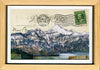 Postcard Peaks #3, 4" x 6" framed to 5x7