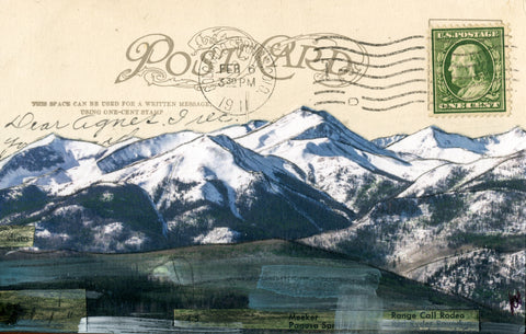 Postcard Peaks #4, 4" x 6" framed to 5x7