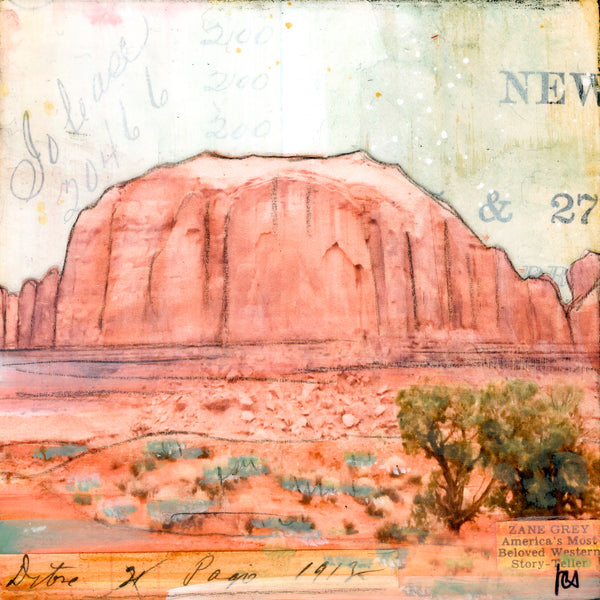 Red Monument, 4" x 4"