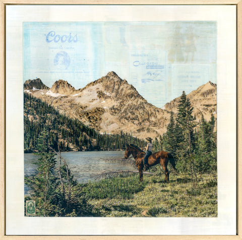 Rocky Mountain Cowgirl, 24" x 24" Framed