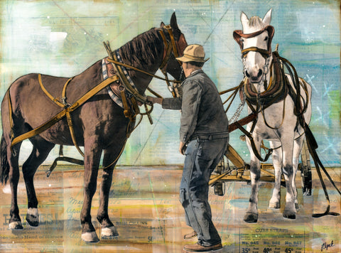 Shared Weight, Shared Pull, 12" x 9"