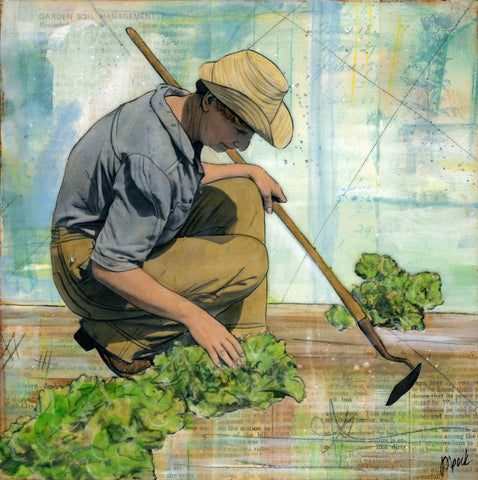 Spring Greens, 8" x 8"