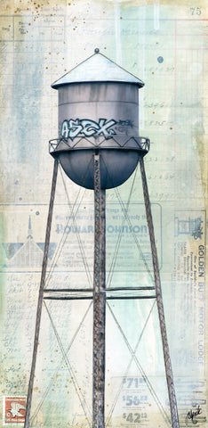 Tagged Water, 12" x 6"